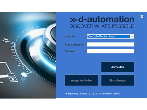 Login / Language selector - d-dispensing