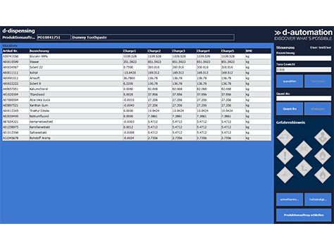 Component Overview - Material selection - d-dispensing